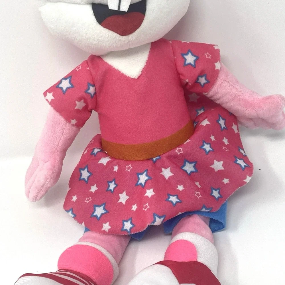Parkdean Resorts Starland Krew Sparkle Plush Pink Bunny Rabbit Mascot Toy Crown